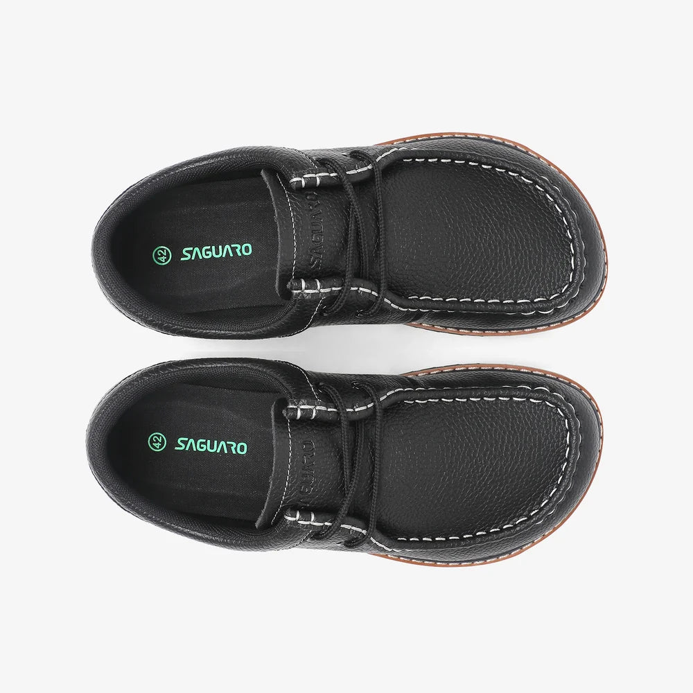 Saguaro - Zapato Men's StitchⅠ- Casual Leather Shoes - Negro